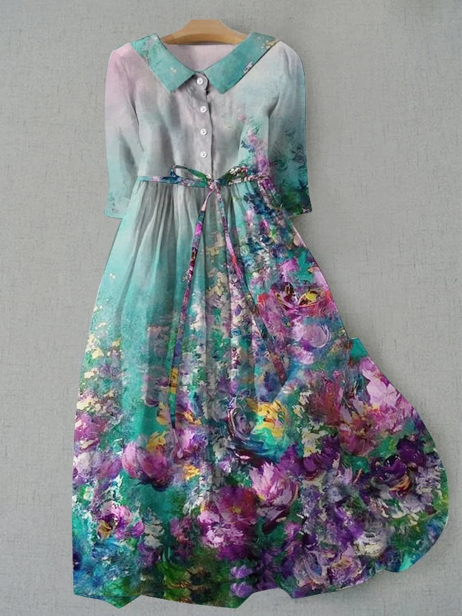 Tessa - Women’s Floral Dress with Waist Ties