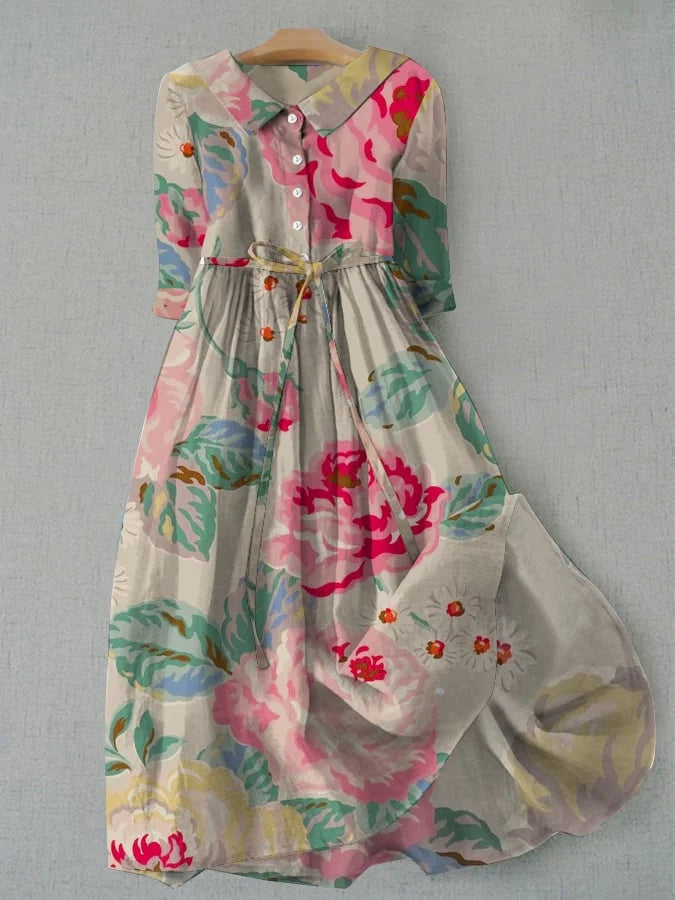 Livia – Elegant Short-Sleeved Floral Dress