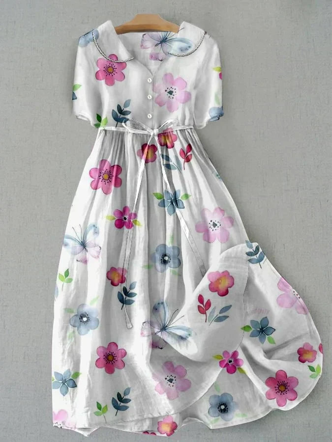 Lyric – Fashionable Floral Dress with Waist Ties