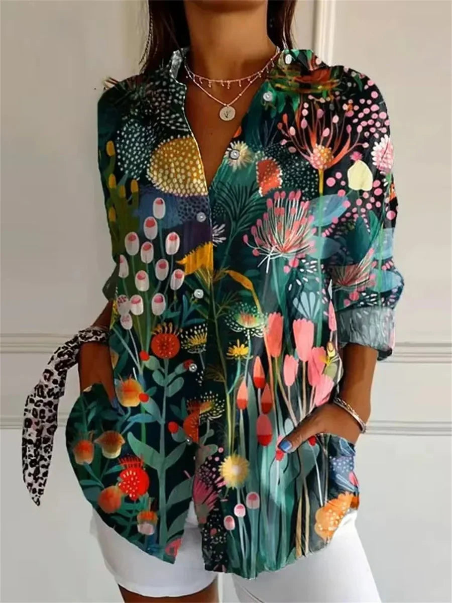 Fioraen™ | Elegant Loose Fit Plus Size Shirt