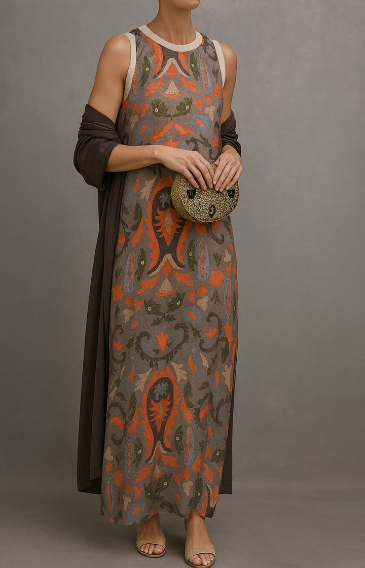 RAFFAELLA | Elegant Long Dress with Matching Stole and Refined Silhouette