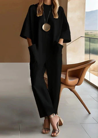 Elegant Short-Sleeved Jumpsuit
