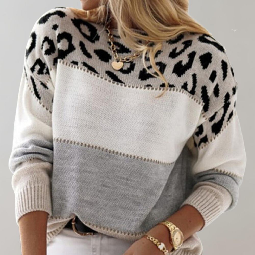 Tiger - LEOPARD PRINT CASUAL SWEATER